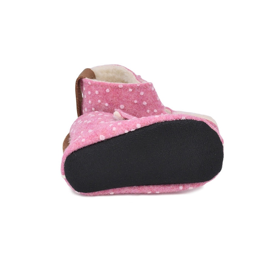 Children's Felt Slippers with Wool Lining & Velcro Strap