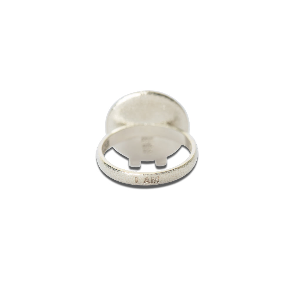 Sekhmet Fire Necklace Ring in Silver
