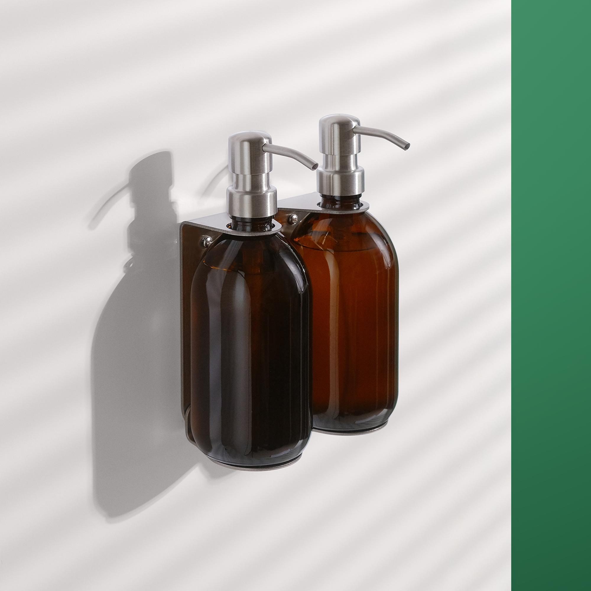 Nickel Double Wall Mounted Soap Dispenser-0