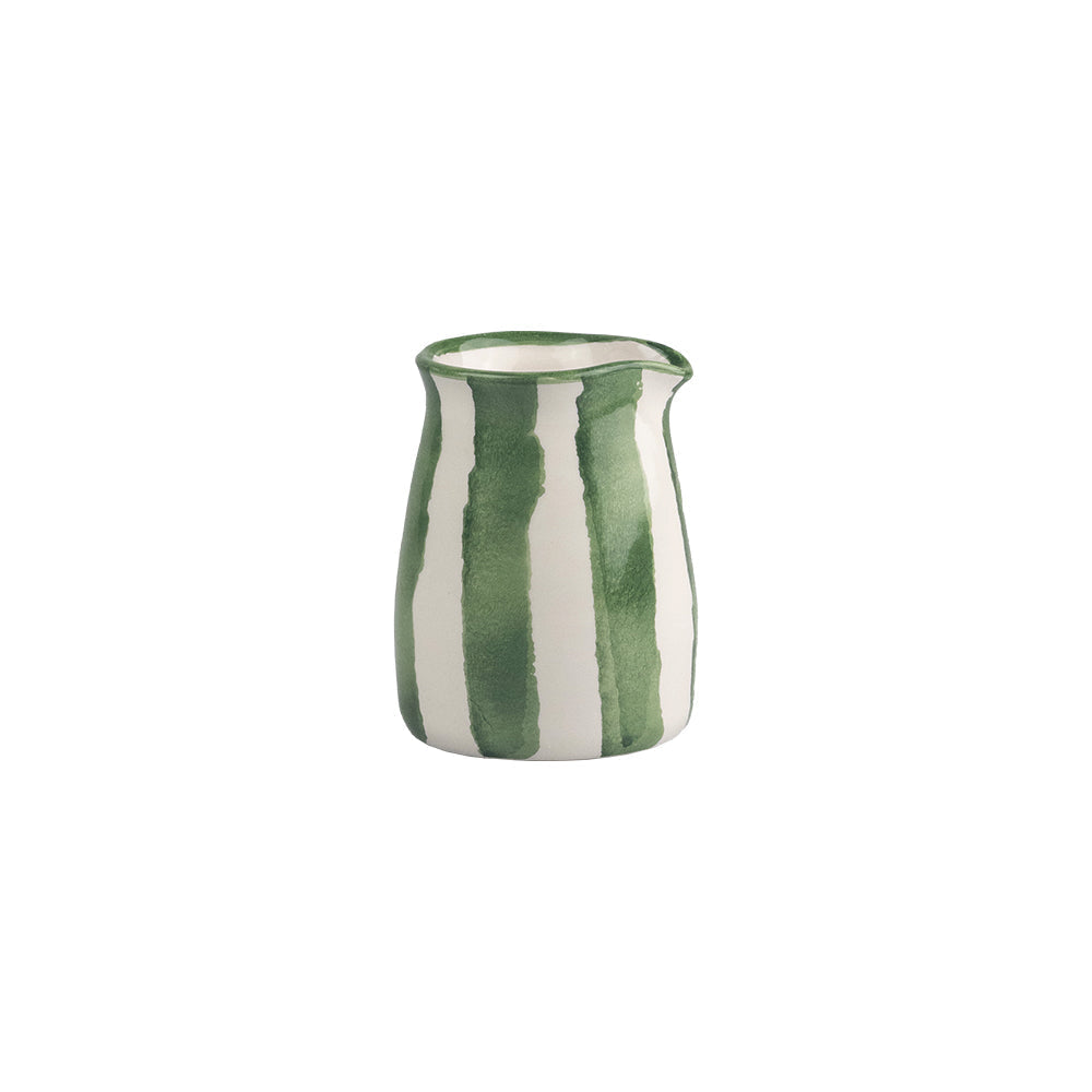 Green Stripe Small Ceramic Jug