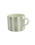 Green Stripe Large Ceramic Mug