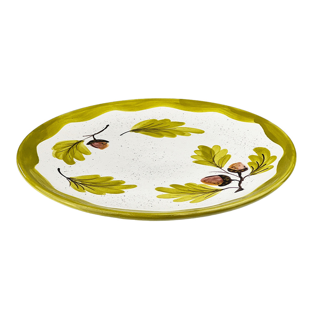 Autumn Acorns Ceramic Round Serving Platter