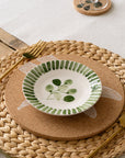 Stripe Flora Ceramic Side Plate