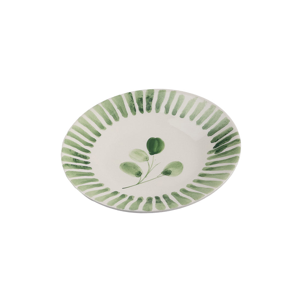 Stripe Flora Ceramic Side Plate