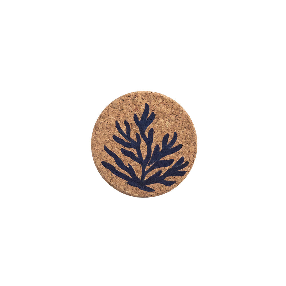 Blue Coral Single Cork Coaster