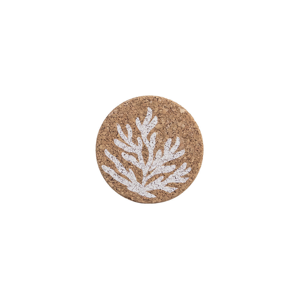 White Coral Single Cork Coaster
