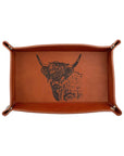 Highland Cow Leather Trinket Tray