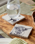 Highland Cow Single Stone Coaster
