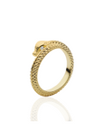 Medusa Gold Snake Ring : Cubic Zirconia