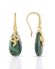Medusa Gemstone Drop Earrings Malachite