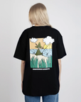 Snufkin Unisex Black Fishing T Shirt