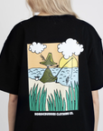 Snufkin Unisex Black Fishing T Shirt