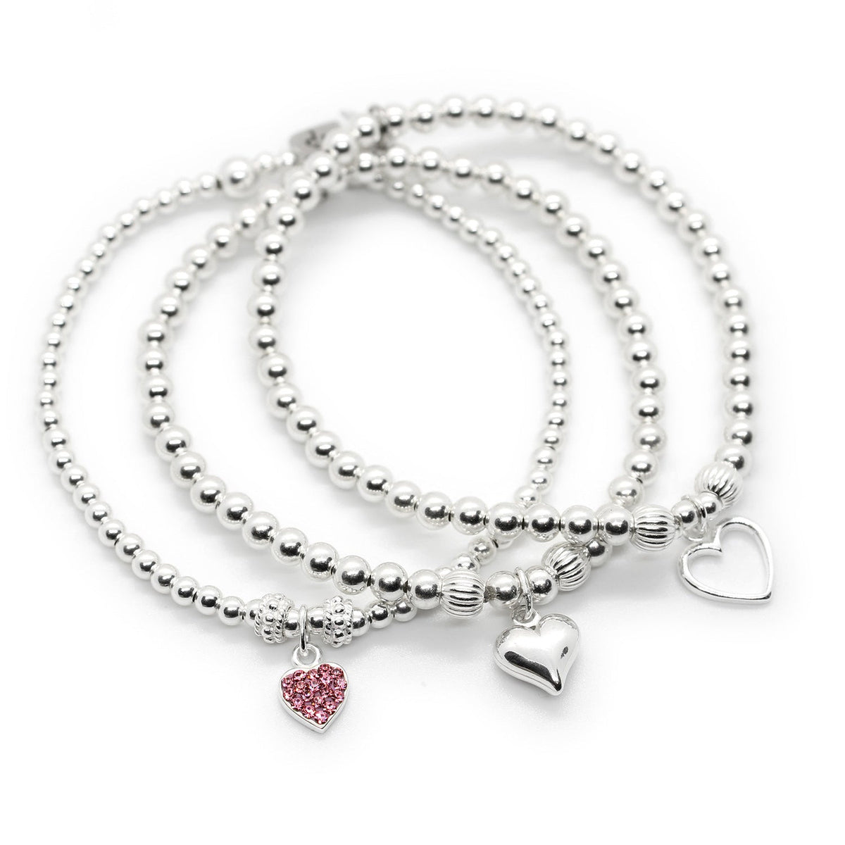 Trio of Hearts Bracelet Stack