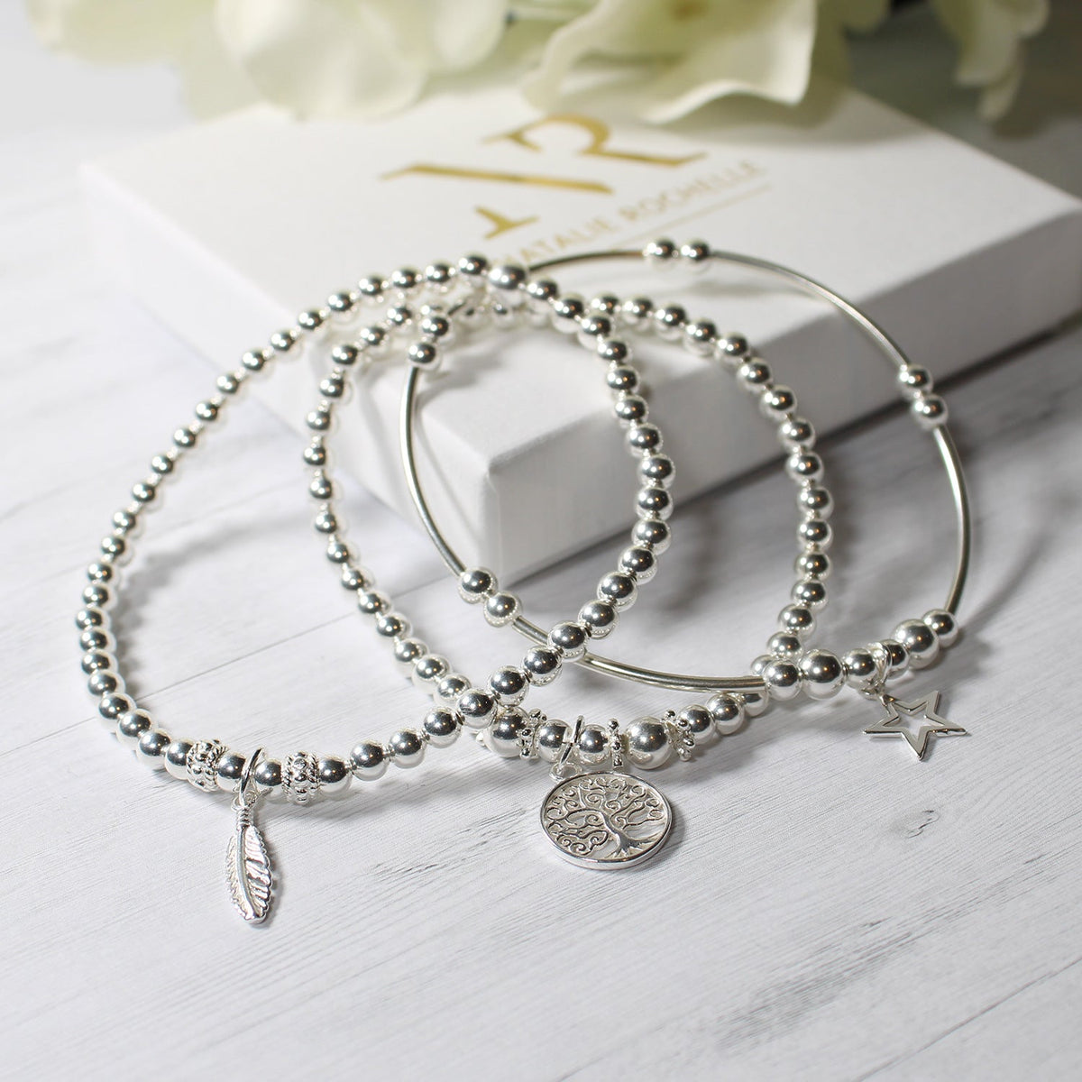 Sterling Silver Life Bracelet Stack