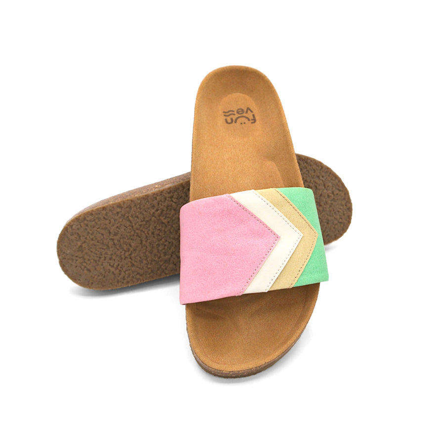 Premium vegan sandals in strawberry pink, white, nude, mint - stylish, comfortable, eco-friendly, PETA certified, fair fashion by Fünve at brixbailey.com