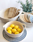 Blue Fruit Bowl Handwoven Jute Basket