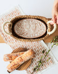 Bread Warmer & Basket Gift Set with Tea Towel - Owl Oval