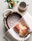 Bread Warmer & Basket Gift Set with Tea Towel - Flower