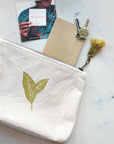 Hand Screen Printed Cotton Canvas Pouch - Nature-1