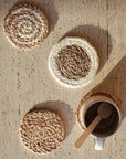 Natural Coaster Gift Set with Green pouch