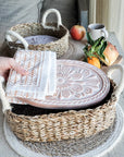 Bread Warmer & Basket Gift Set with Tea Towel - Flower