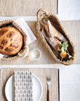 Natural Seagrass Bread Basket with Handle