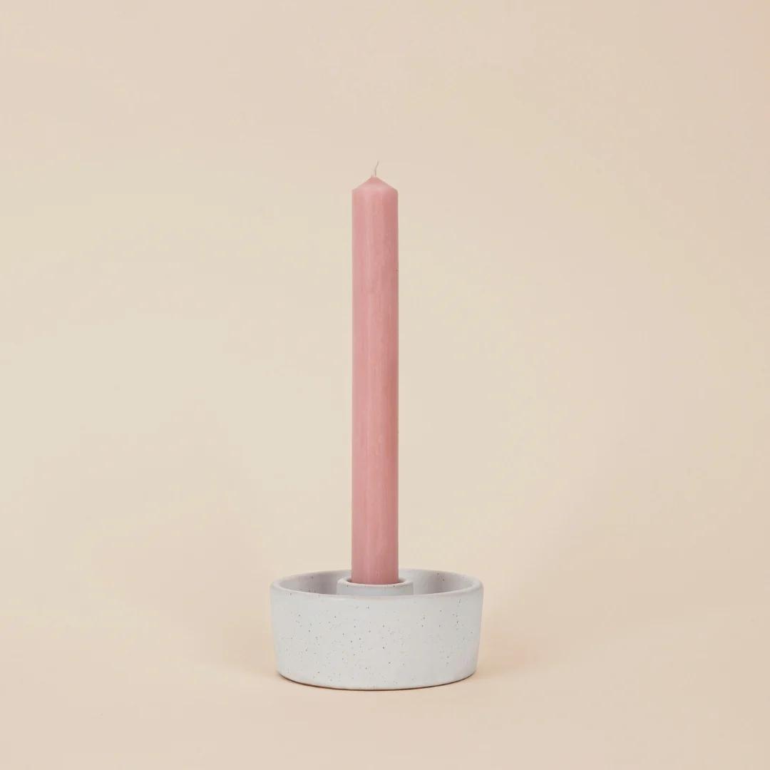 Rose Quartz 7/8" x 8" Dinner Candle Gift Pack