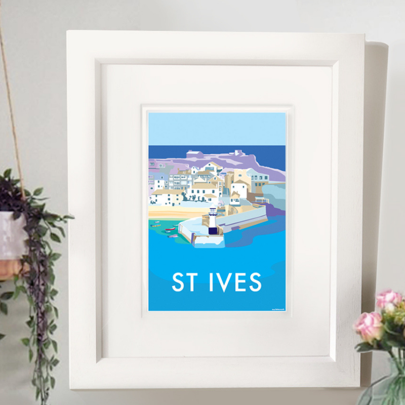 St Ives Vintage Travel Poster Print