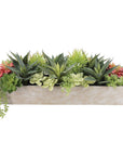 Rectangular Artificial Succulent Arrangement, Natural Planter