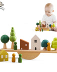 Montessori Wooden Toy Stacking&Threading for children multivariant-0