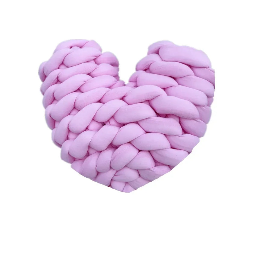 Chunky Heart Shaped Knot Throw Pillow - 100% Cotton Sofa Cushion, Nordic Style Home Decor, Soft Office Cushion, Girls Gift by Baby Lamby at brixbailey.com