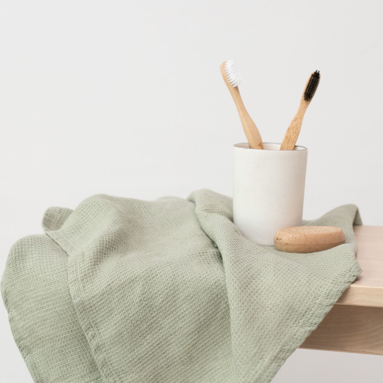 Honeycomb Fine Waffle Sage Towel Set