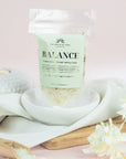 Balance Luxury Himalayan Bath Salts with Geranium, Grapefruit Essential Oils Vitamin E Oil Chamomile Flowers