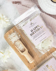 Happy Birthday Luxury Himalayan Bath Salts with Lavender, Jojoba Essential Oils with Lavender Seeds