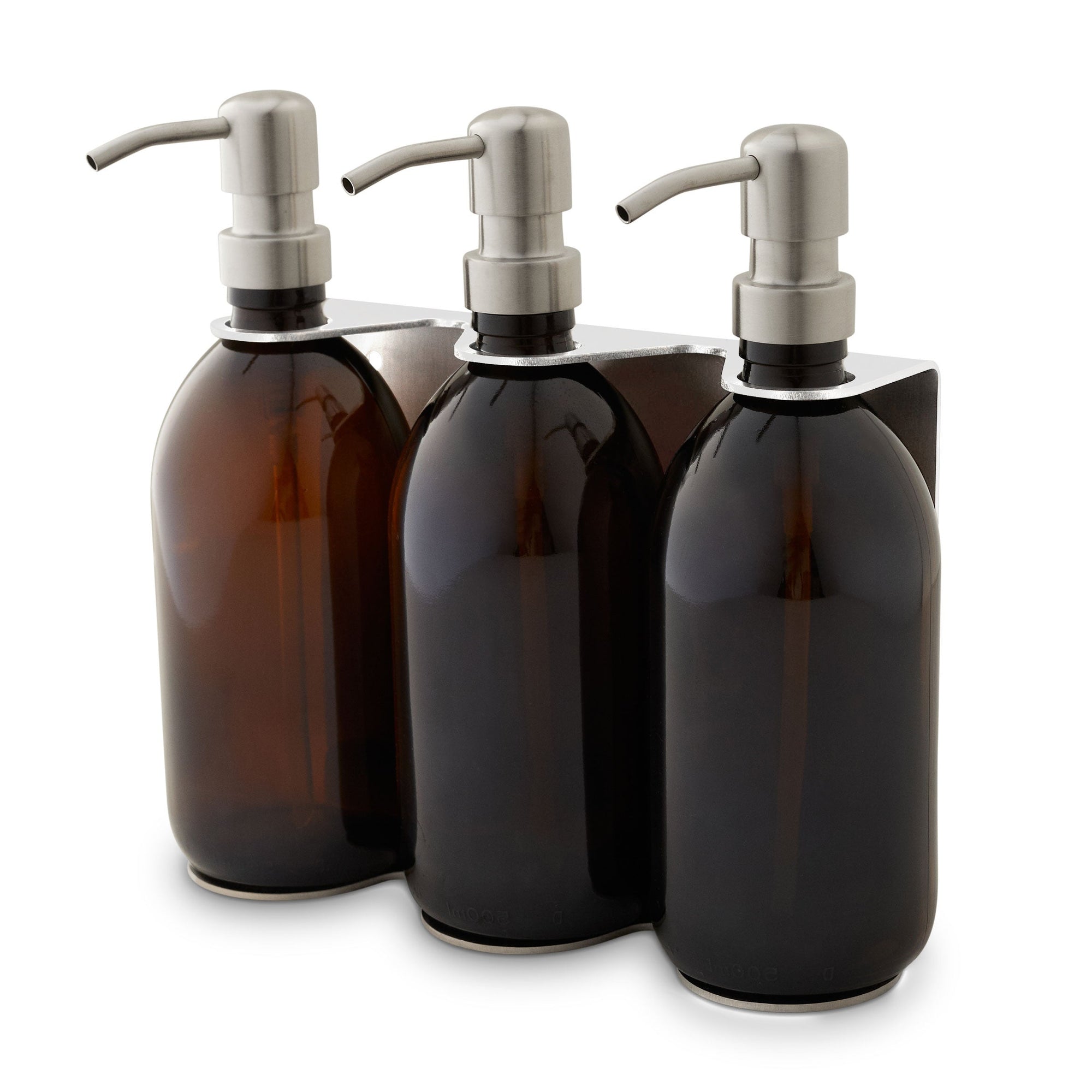 Chrome Triple Wall Mounted Soap Dispenser-2