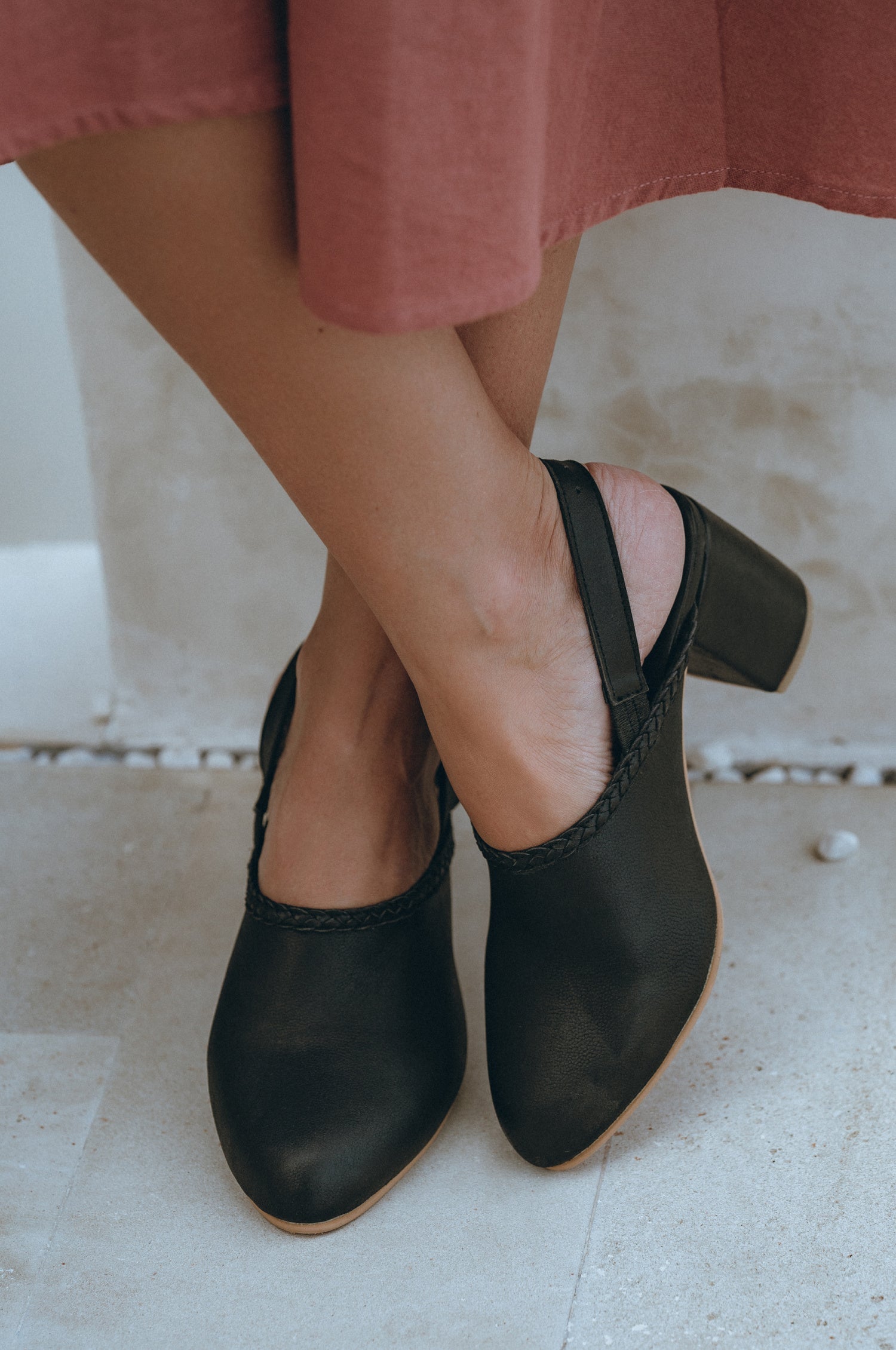 Savage Leather Slingback Heels-0