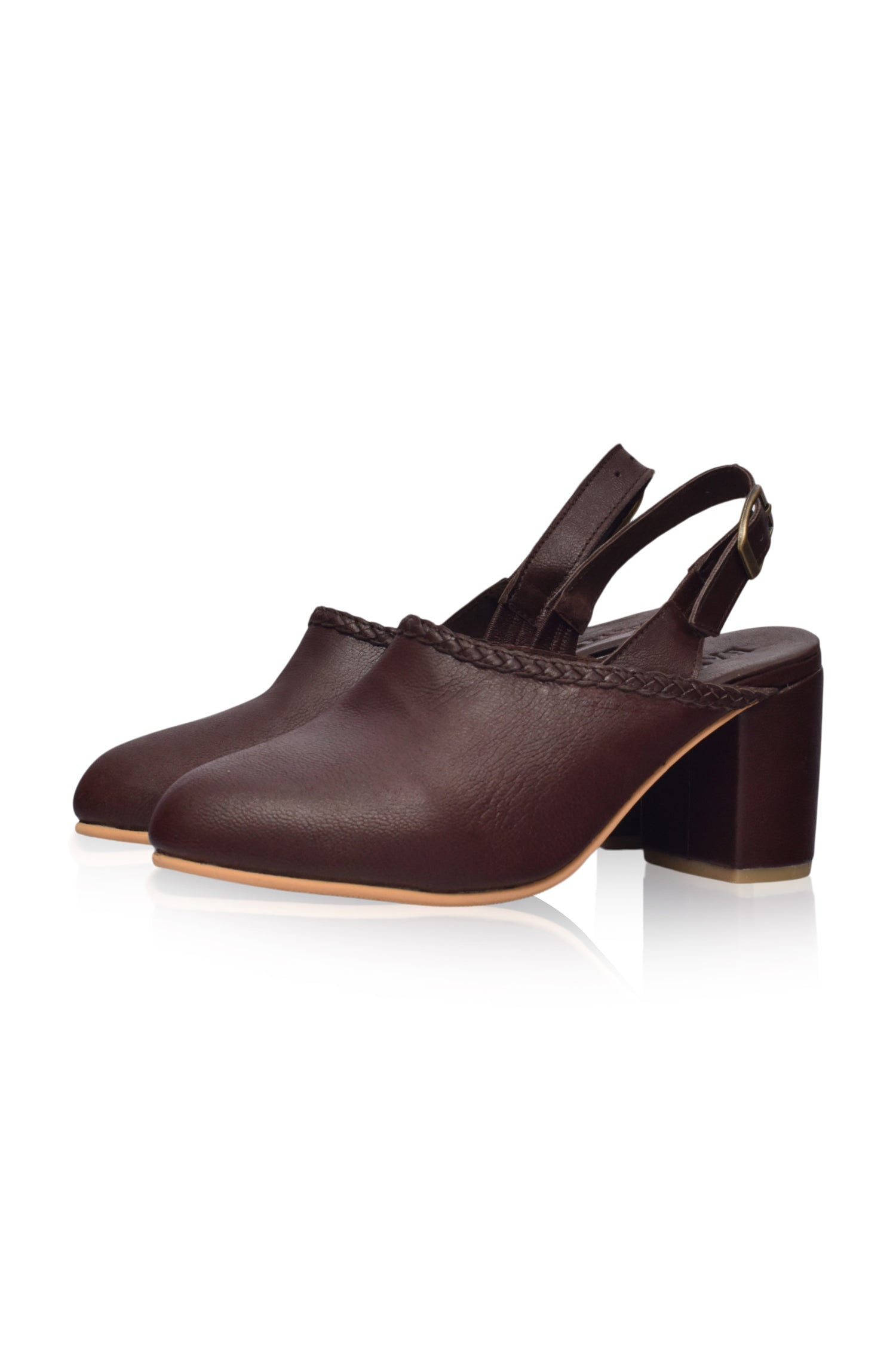 Savage Leather Slingback Heels