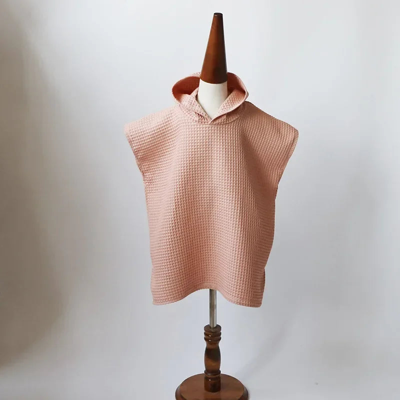 Cotton Waffle Hooded Baby Bath Towels