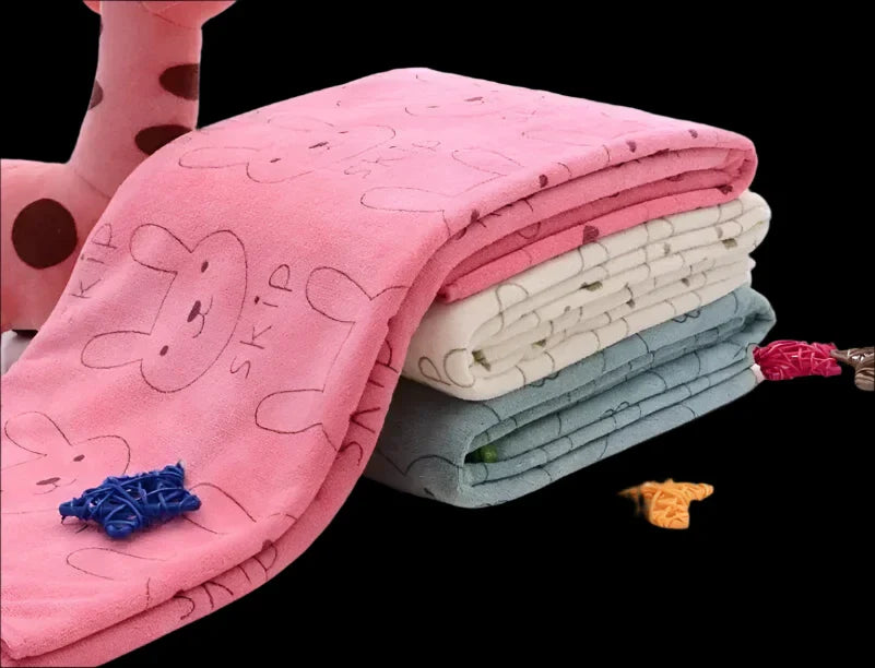 Cute Soft Animal Print Baby Towel - 100cm, 80% Cotton & 20% Polyester for Bathing, Feeding & Sleep by Baby Lamby at brixbailey.com