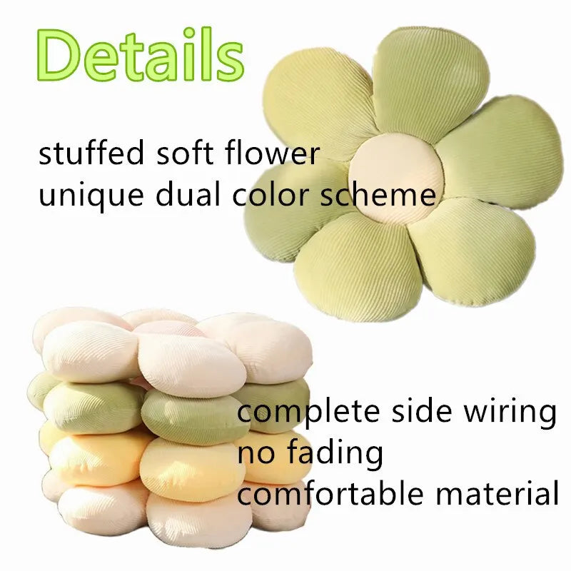 14 Inch Colorful Flower Plush Nursery Decor Pillow