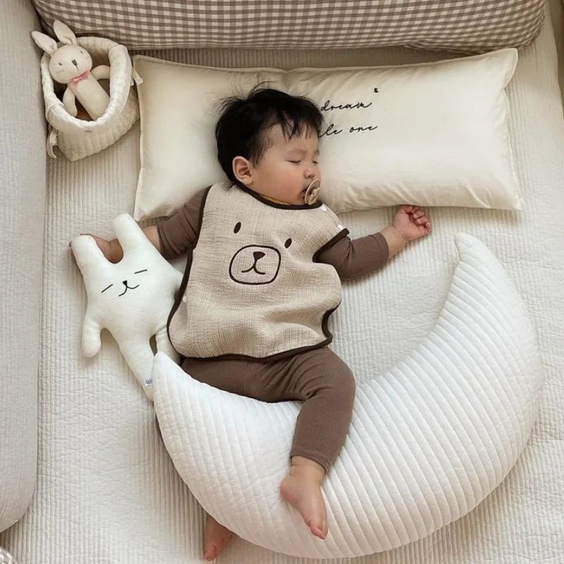 Cresent Shaped Baby Nursing, Nursery Decor Soft Cotton Pillow