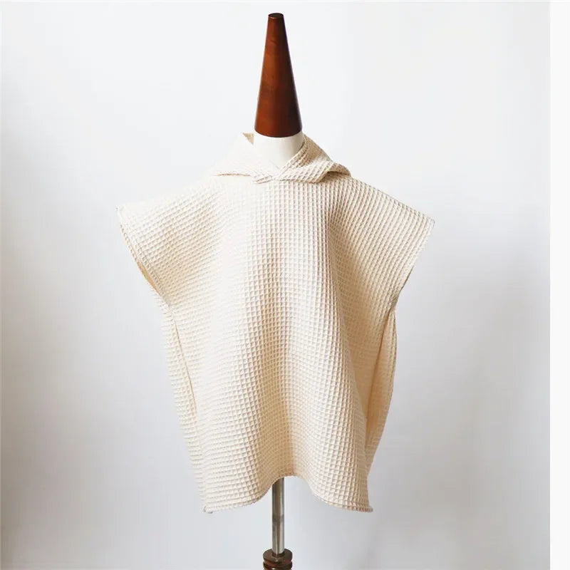 Cotton Waffle Hooded Baby Bath Towels