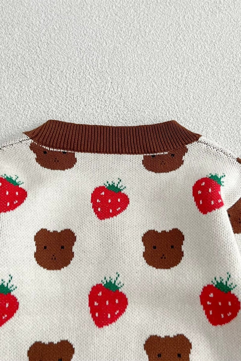 COZY Bear &amp; Strawberry Cardigan