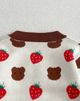 COZY Bear & Strawberry Cardigan