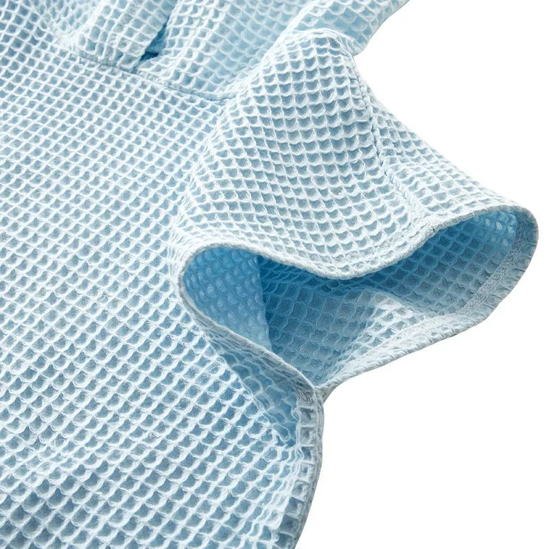 Cotton Waffle Hooded Baby Bath Towels