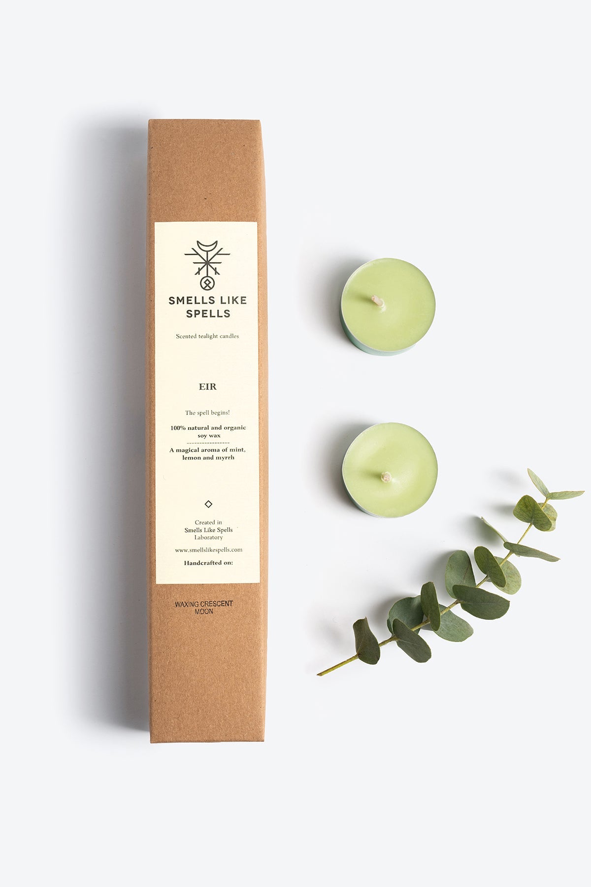 Eir&#39;s Blessing Aromatic Tealight Candles – Mint, Lime &amp; Myrrh by Smells Like Spells at www.brixbailey.com