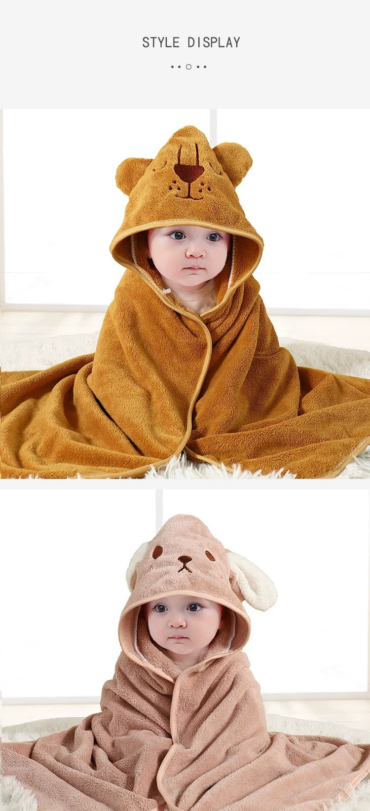 Square Baby Bath Towel - Soft Polyester Cotton Blend for Newborns 0-12 Months | Model FW01 by Baby Lamby at brixbailey.com