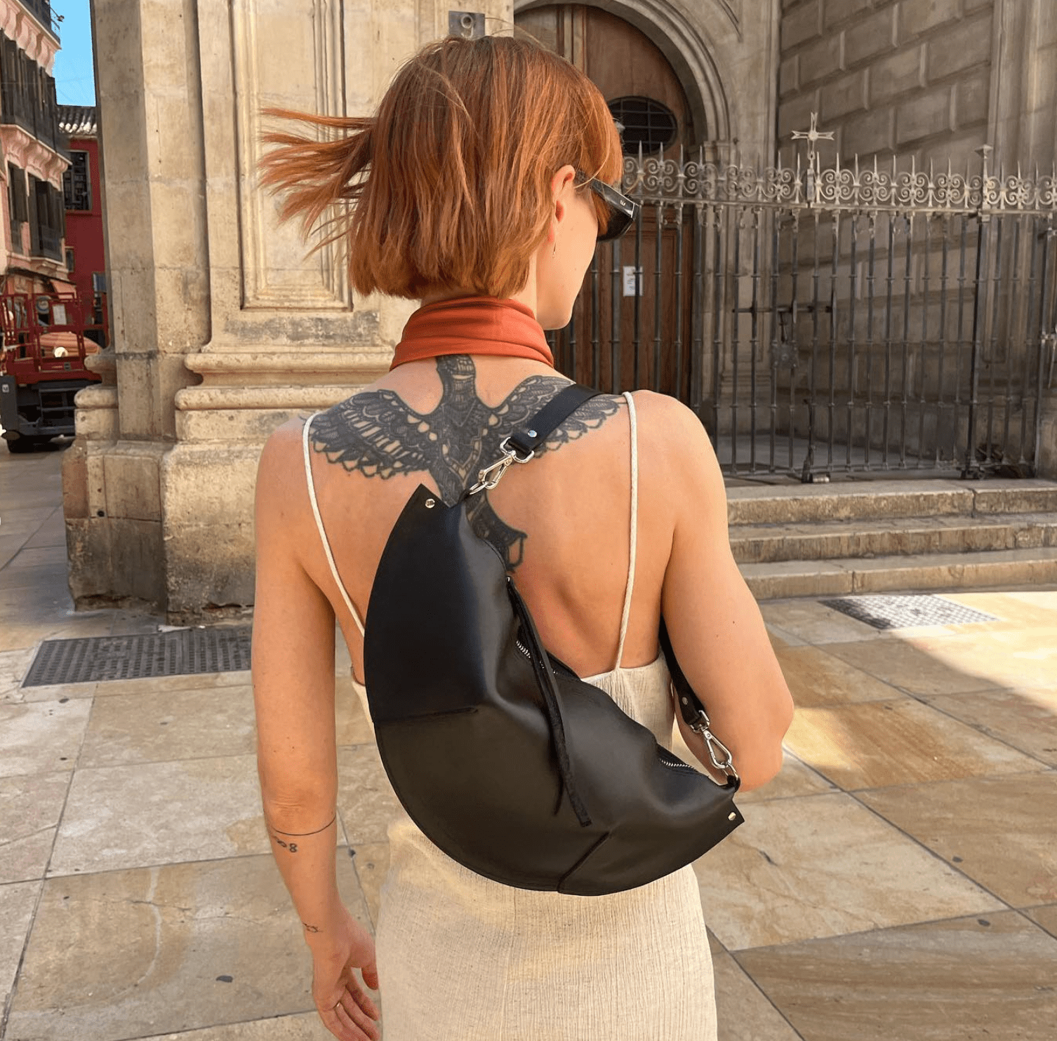 Olivia Black Leather Handbag