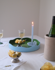 Allegra Round Wiggle Tray in Green and Blue