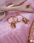 Gold Orb Weaver Spider Hoop Earrings